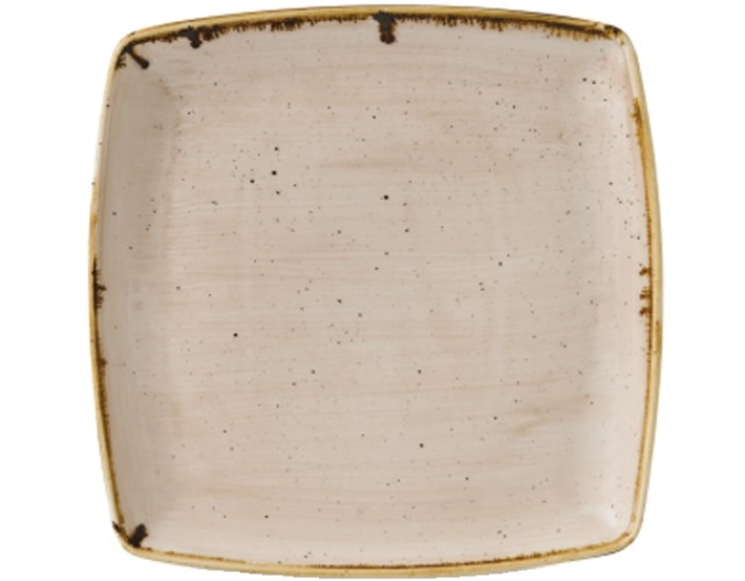 Stonecast nutmeg cream assiette carrée 26.8x26.8cm