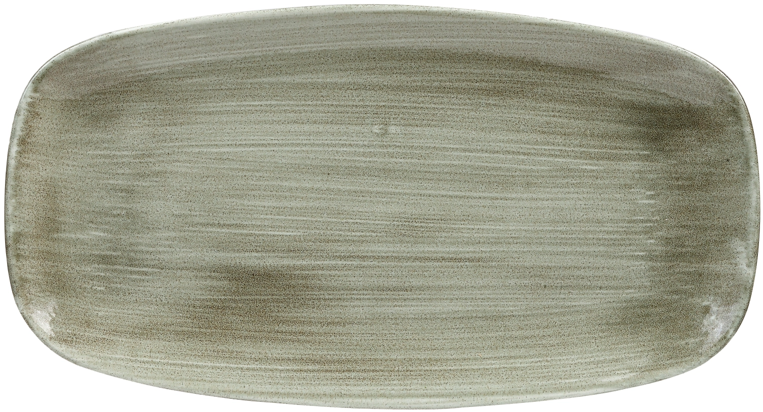 Stonecast patina burnished green plat rectangulaire