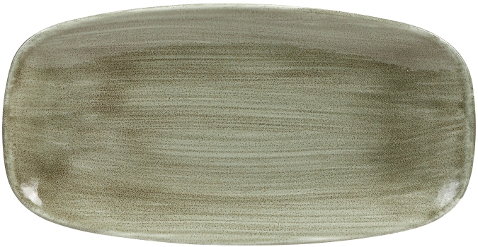 Stonecast patina burnished green plat rectangulaire