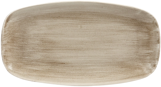 Assiette rectangulaire oblong antique taupe 35.5x18.9cm