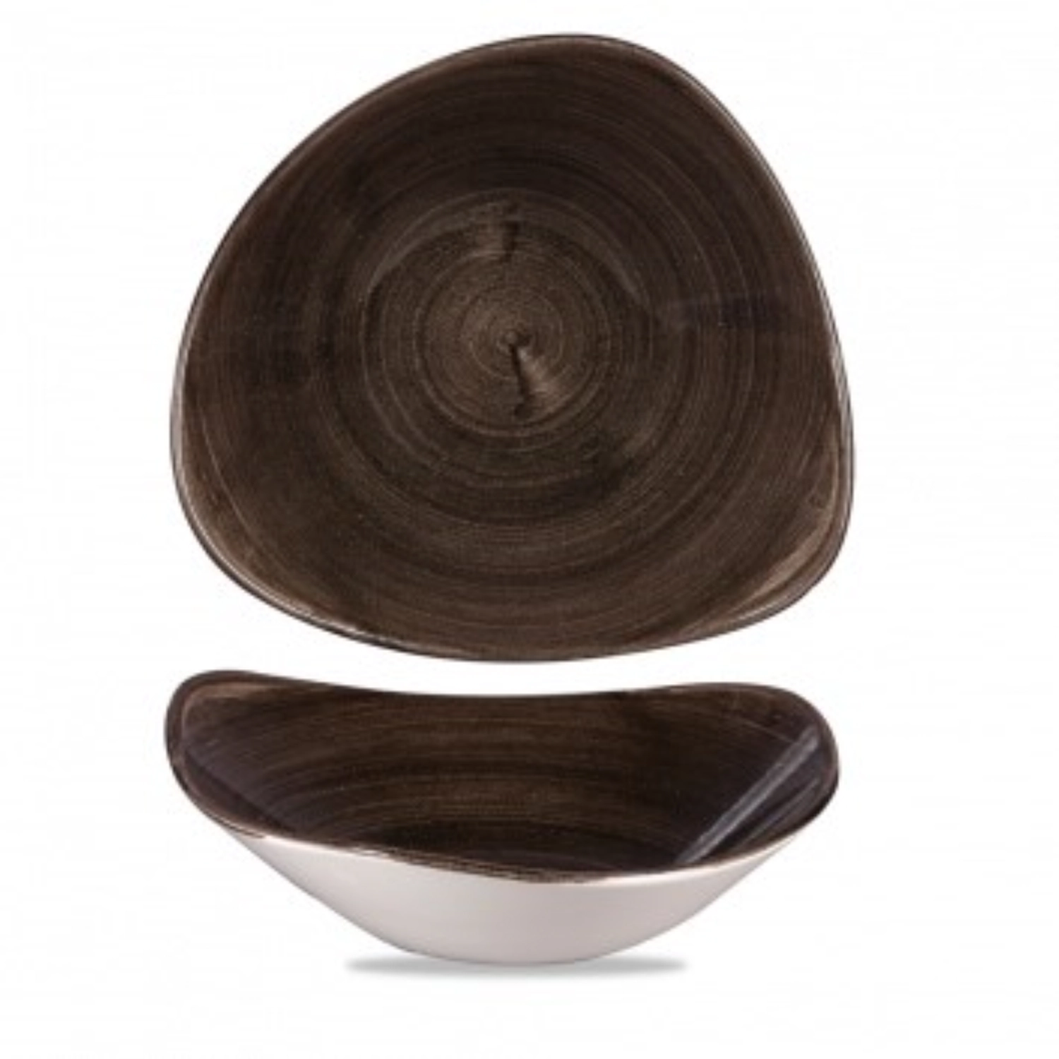 Stonecast patina iron black triangle assiette creuse 23.5cm