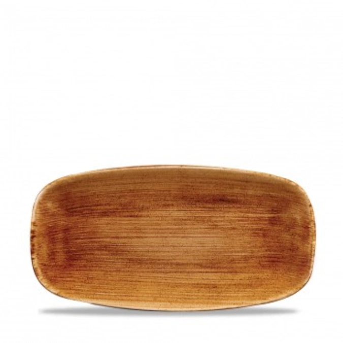 Assiette rectangulaire oblong vintage copper 29.8x15.3cm