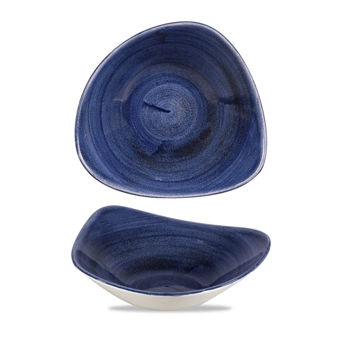 Bol triangle patina cobalt blue 23.5cm 60cl
