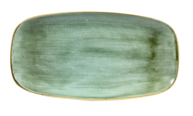 Stonecast samphire green assiette rectangulaire 35.5x18.9cm