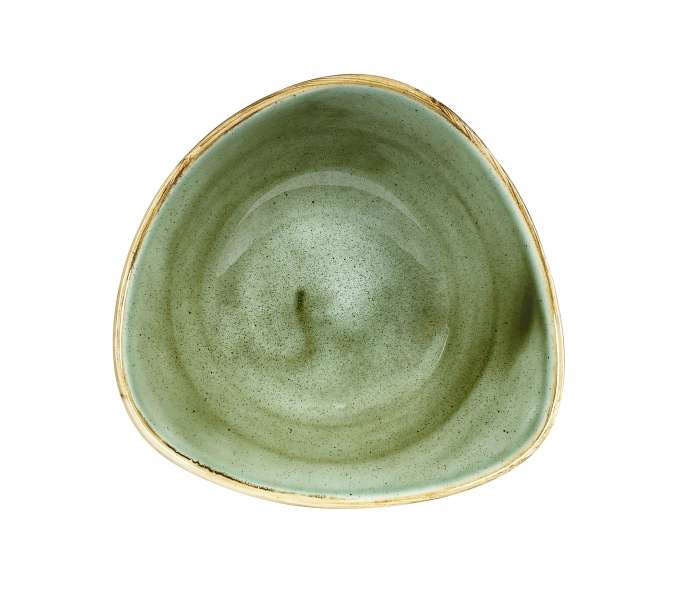Stonecast samphire green assiette triangulaire creuse