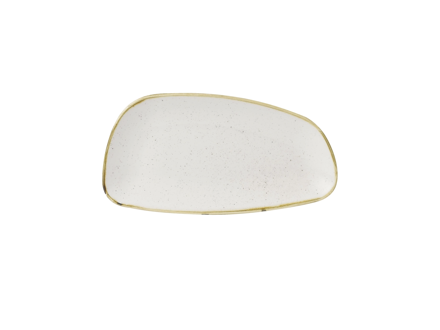 Assiette forme geo 30x15.5cm stonecast barley white