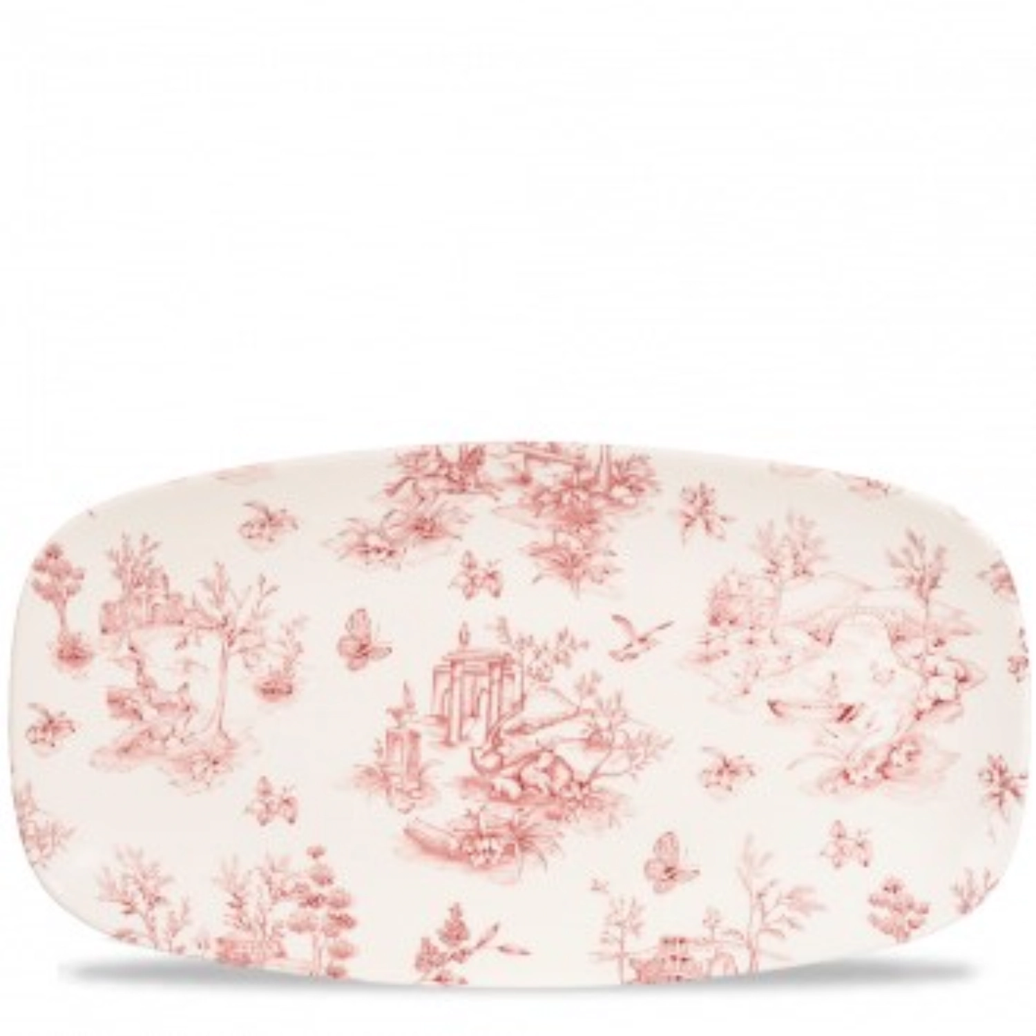 Assiette rectangulaire chefs oblong cranberry toile 29.8cm x