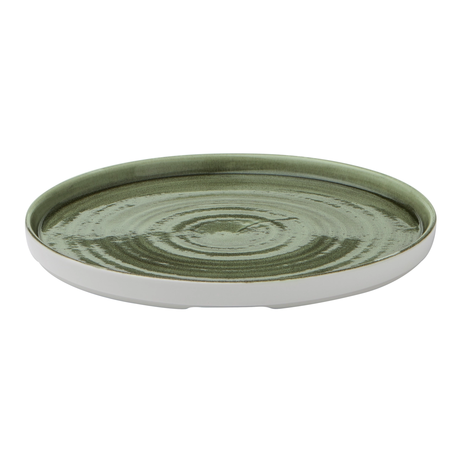 Stonecast Patina Burnished Green Assiette plate enveloppante