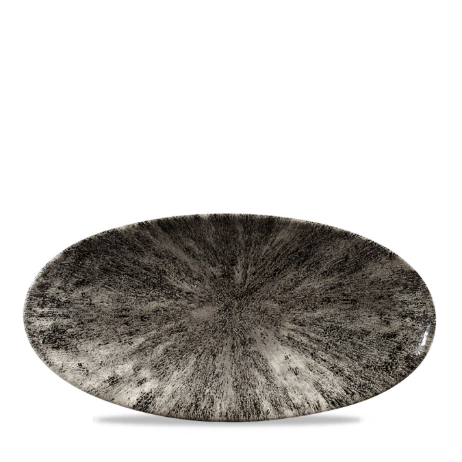Assiette ovale chef stone quartz black 30x15cm