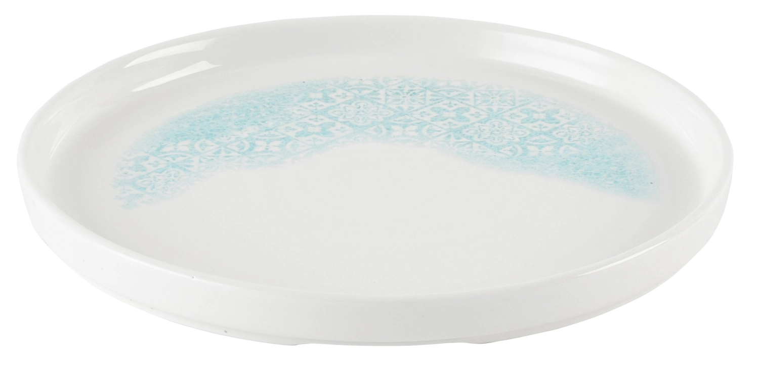 Vintage Prints Med Tiles Aquamarine Assiette ronde de chef