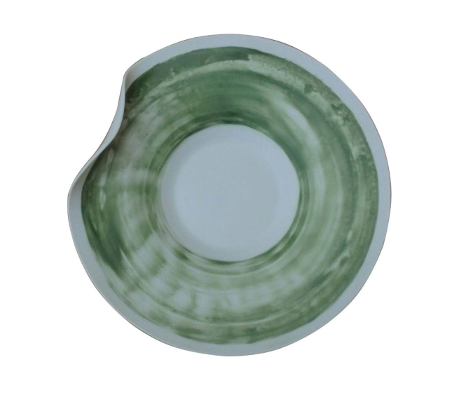Diva Gourmet Teller tief gebogen 28cm matt grün