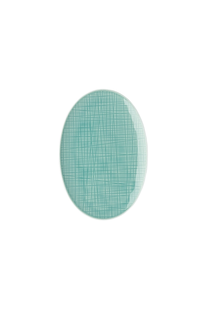 Mesh Colours Aqua Platte flach oval 18x12cm