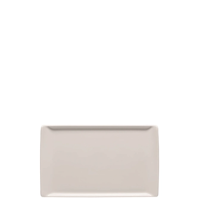 Mesh weiss Teller/Platte flach rechteckig 24x15cm