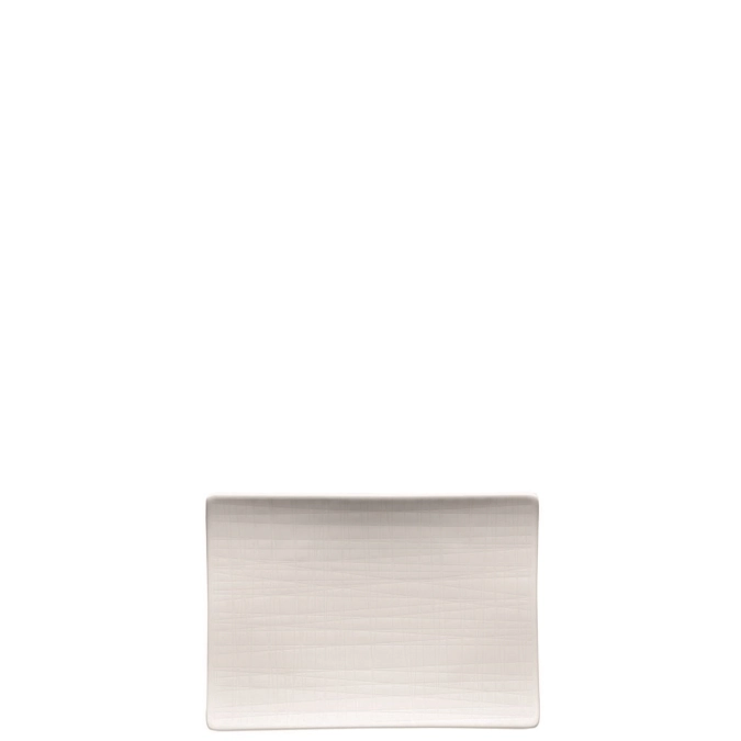 Mesh weiss Platte flach rechteckig 18x13cm