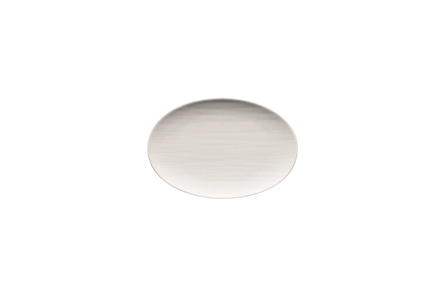 Mesh weiss Platte flach oval 18x12cm
