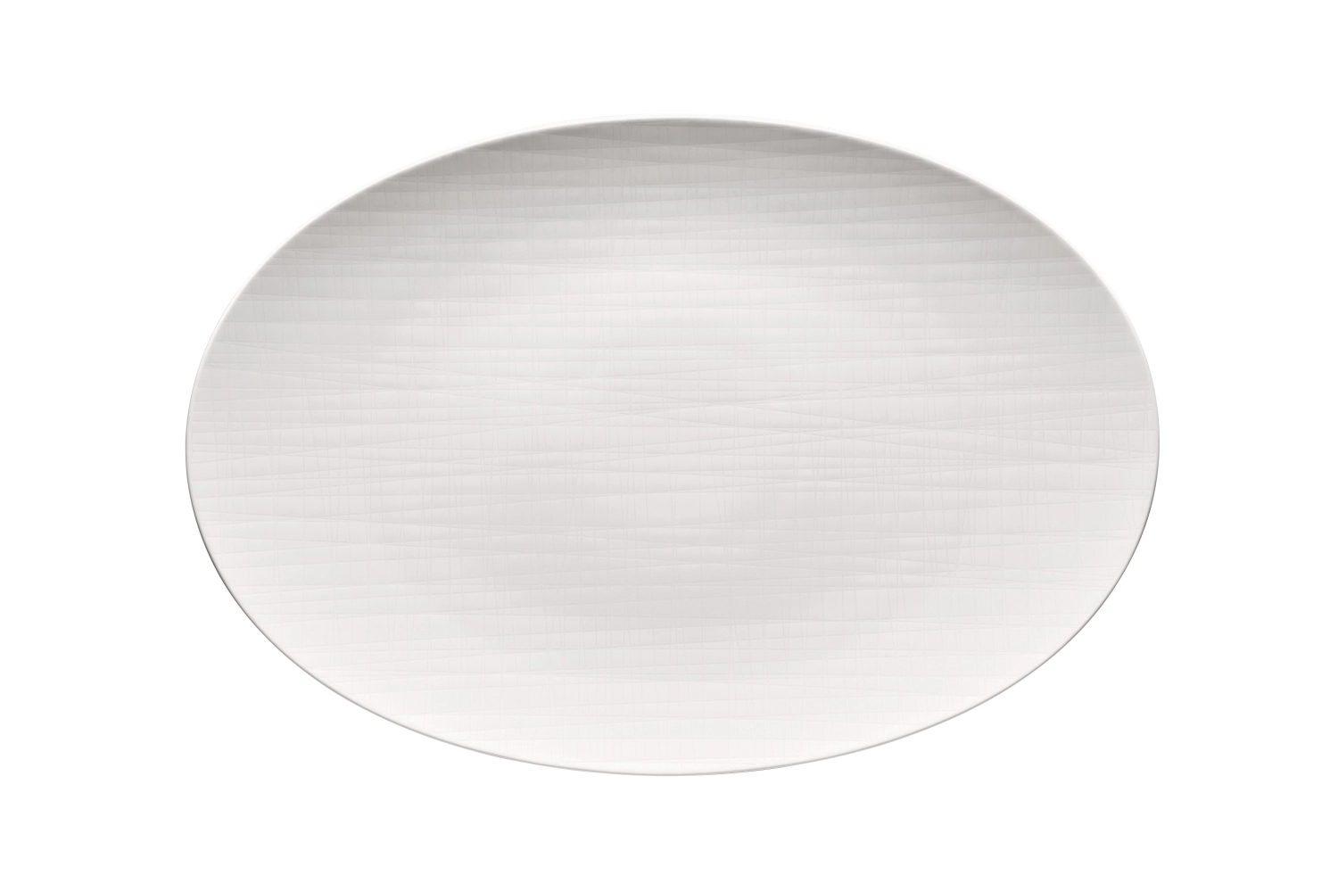 Mesh weiss Platte flach oval 38x26cm