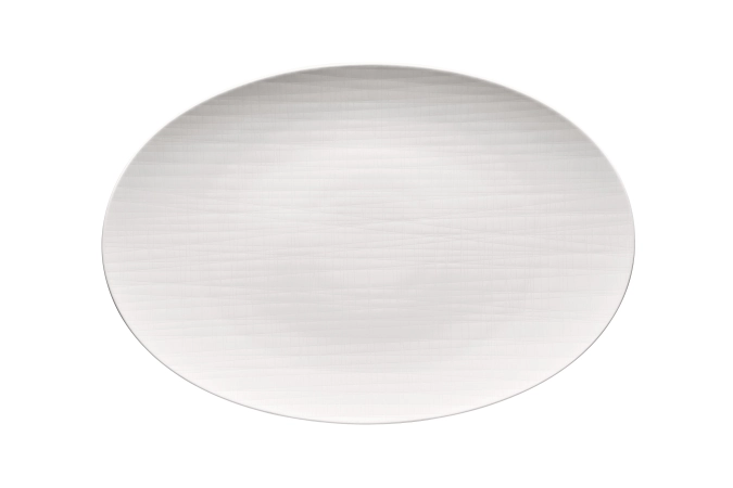 Mesh weiss Platte flach oval 38x26cm