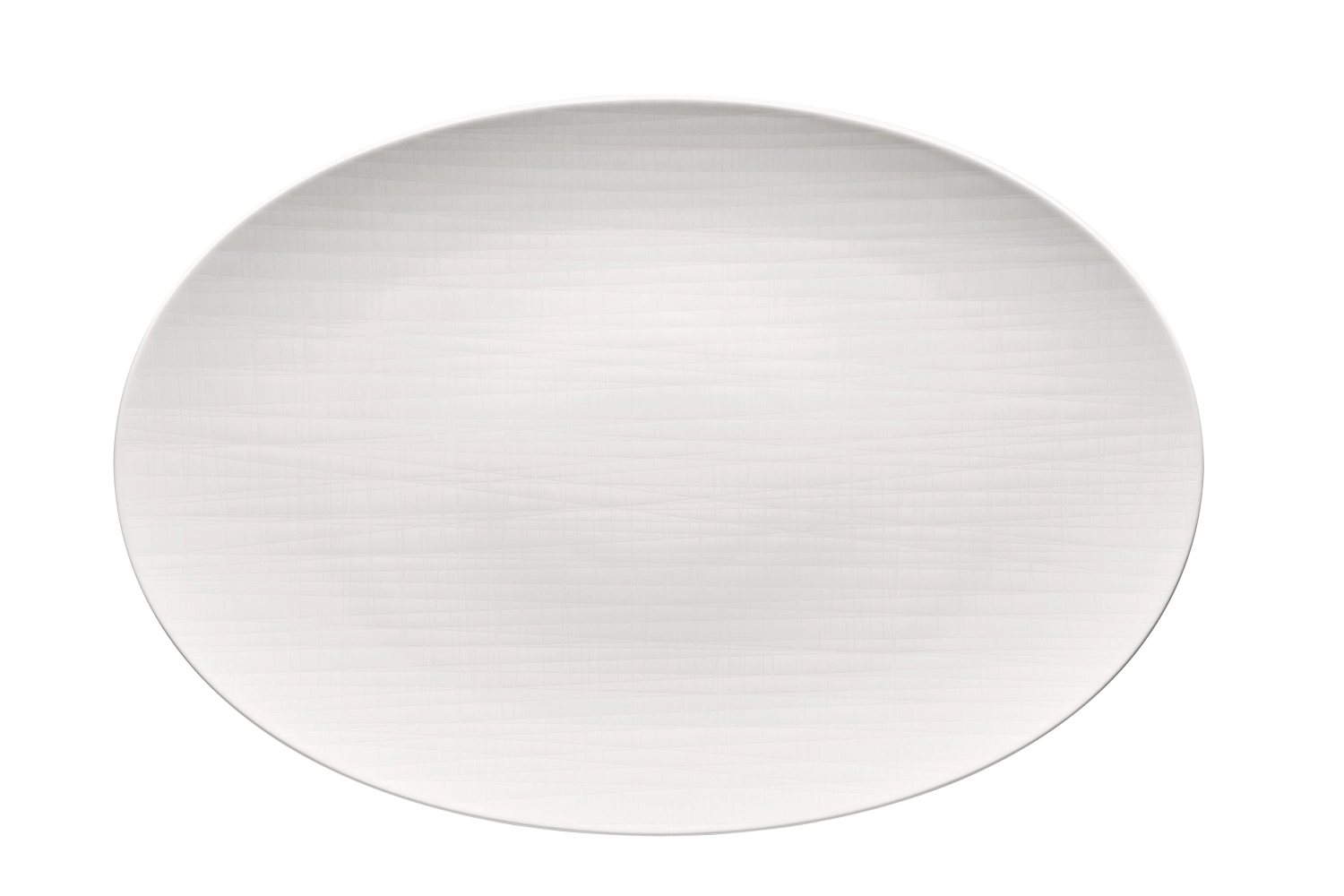 Mesh weiss Platte flach oval 42x29cm