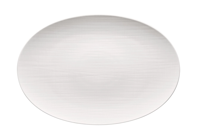 Mesh weiss Platte flach oval 42x29cm