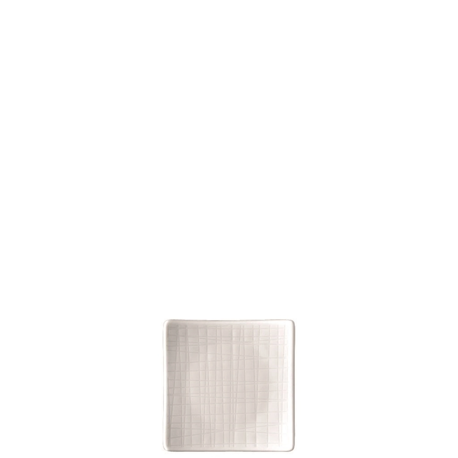 Mesh weiss Teller flach quadratisch 9x9cm