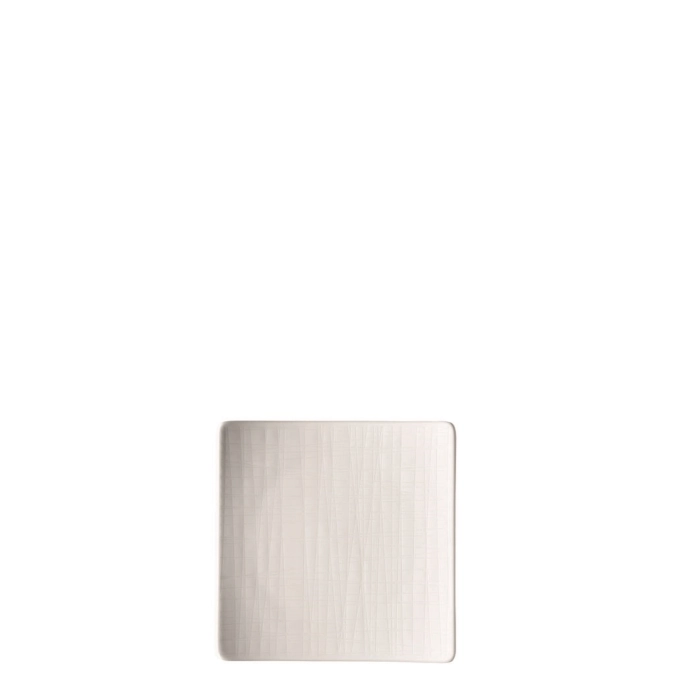 Mesh weiss Teller flach quadratisch 14x14cm