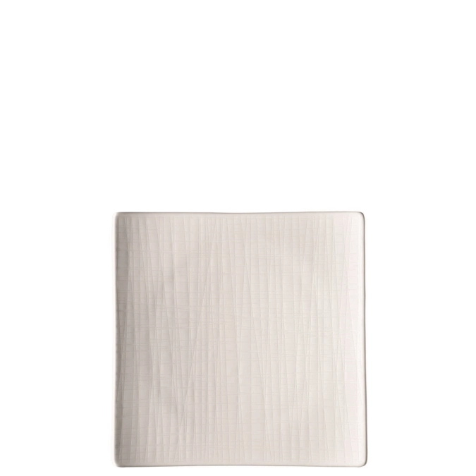 Mesh weiss Teller flach quadratisch 22x22cm