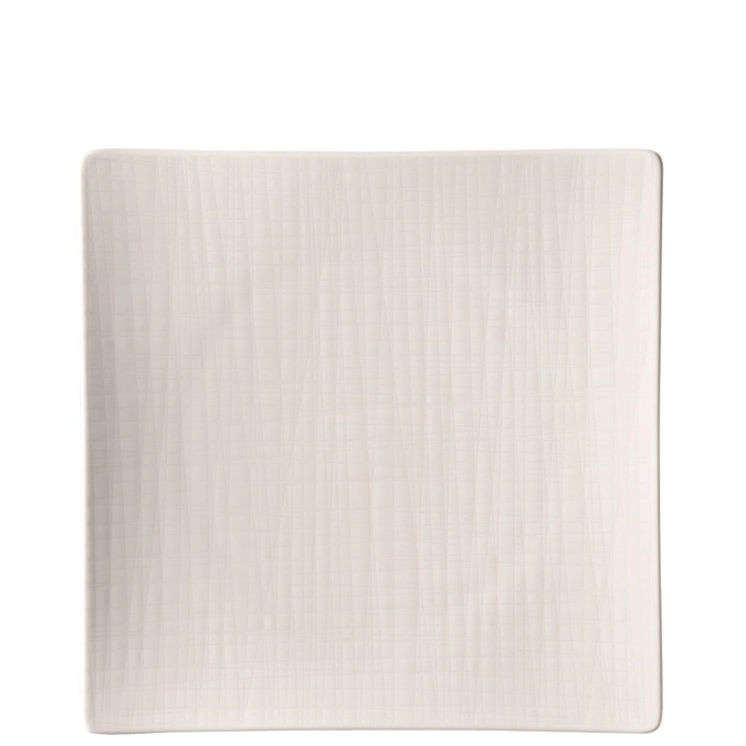 Mesh weiss Teller flach quadratisch 27x27cm