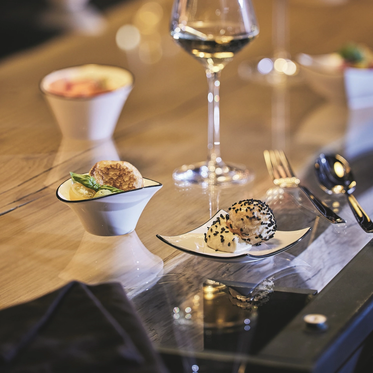 Appetizer Filet Black Schale quadratisch 9.5cm