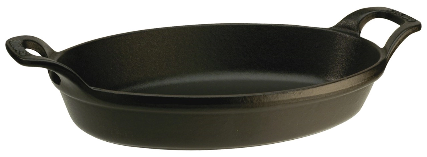 Plat à gratin 37 cm, ovale, noir, fonte