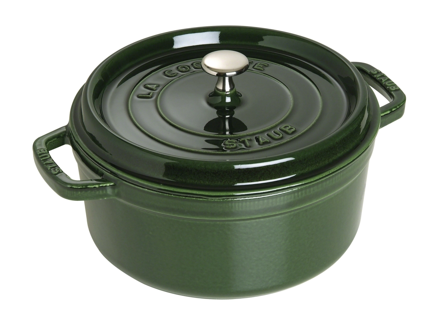Cocotte 24 cm, ronde, vert basilic, fonte 3.8l