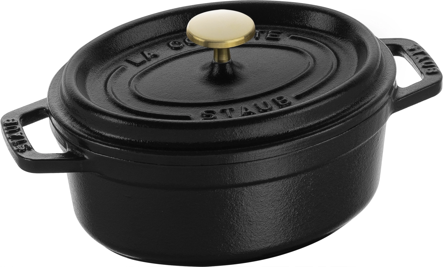 Cocotte 15 cm, ovale, noir, fonte 0.6l