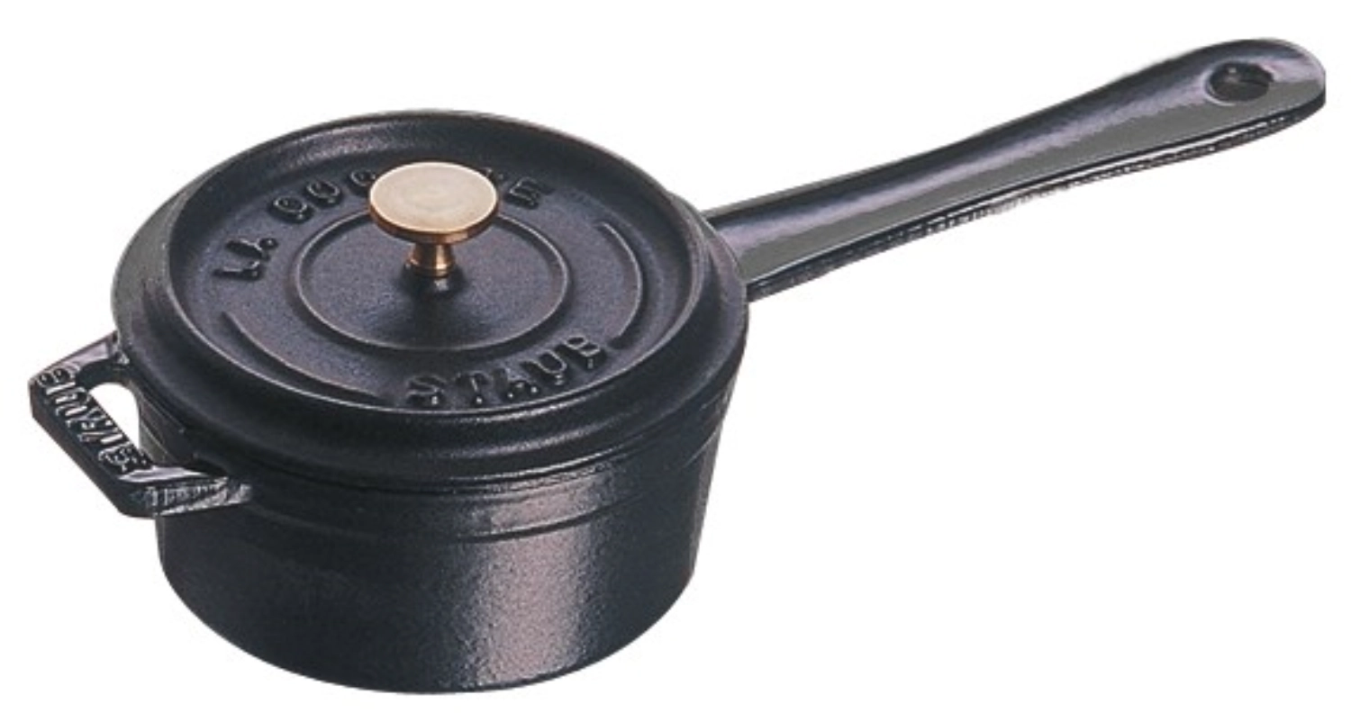 Pot à sauce avec couvercle mini noir 0.25lt, 10cm