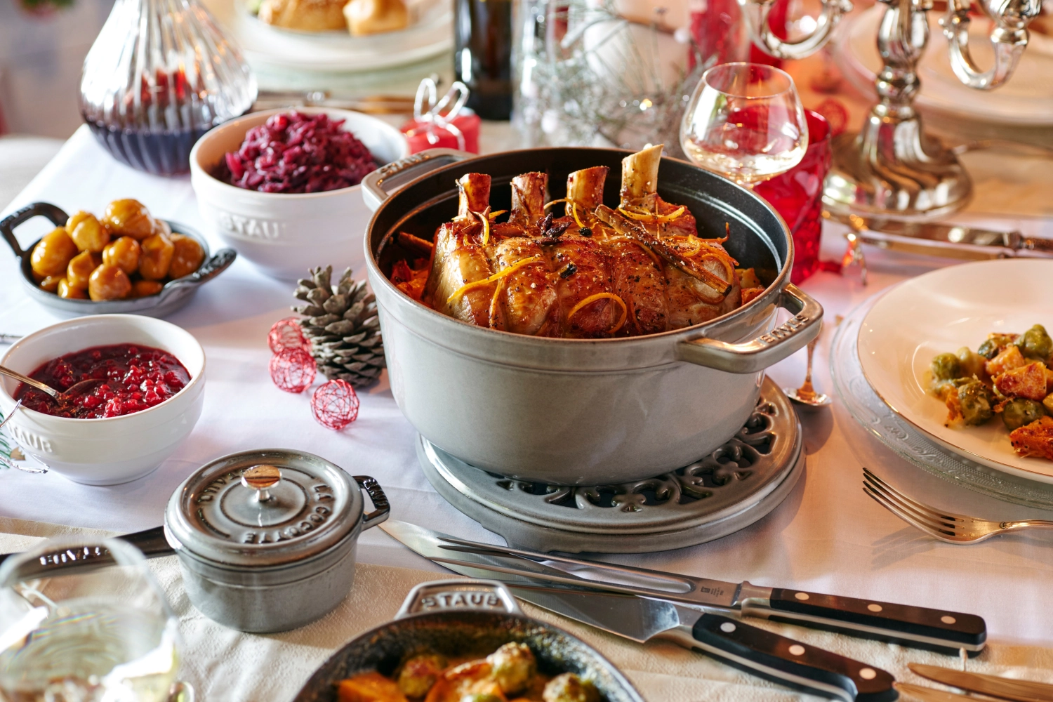 Cocotte 30 cm, ronde, gris graphite, fonte 8.35l