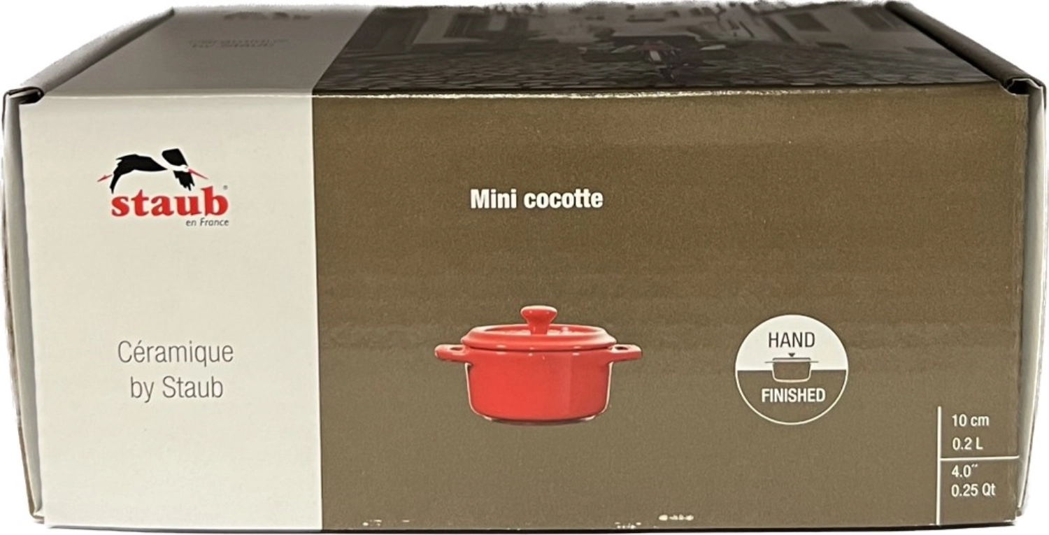 Mini cocotte en céramique ronde rouge cerise 0.2l ø10 cm