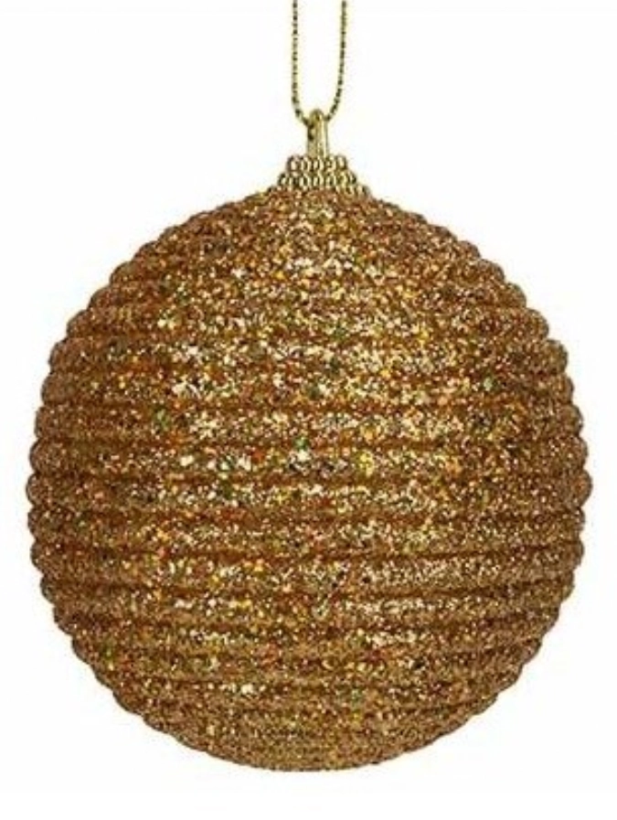 Boule de Noël « Rope » Glitter Or D8cm plastique