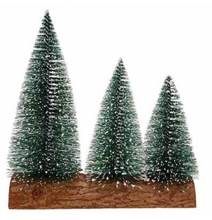 Décoration de table Arbres de Noël sur tronc 21x5.5x19cm