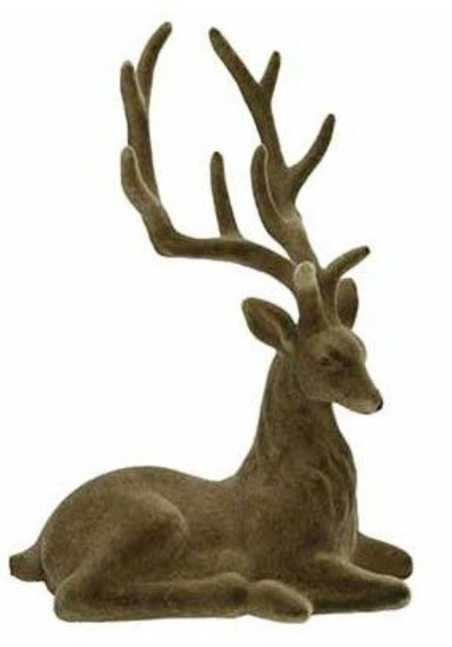 Cerf assis Vert 16x10x22cm Plastique