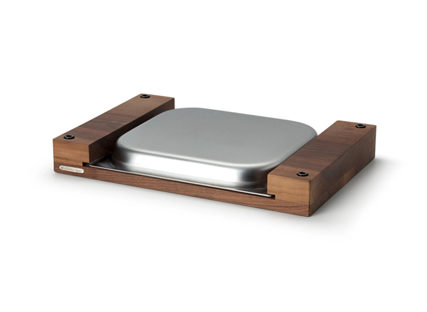 Walnuss Schneidebrett mit Edelstahl Schublade