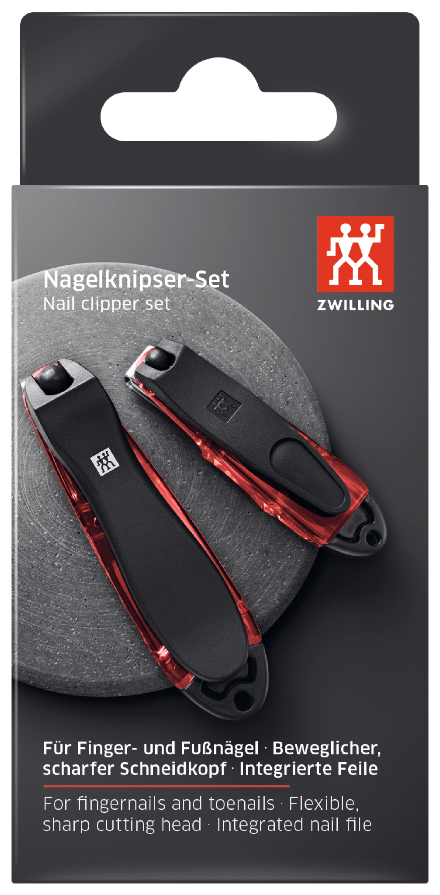 Set de coupe-ongles 2 pièces, rouge