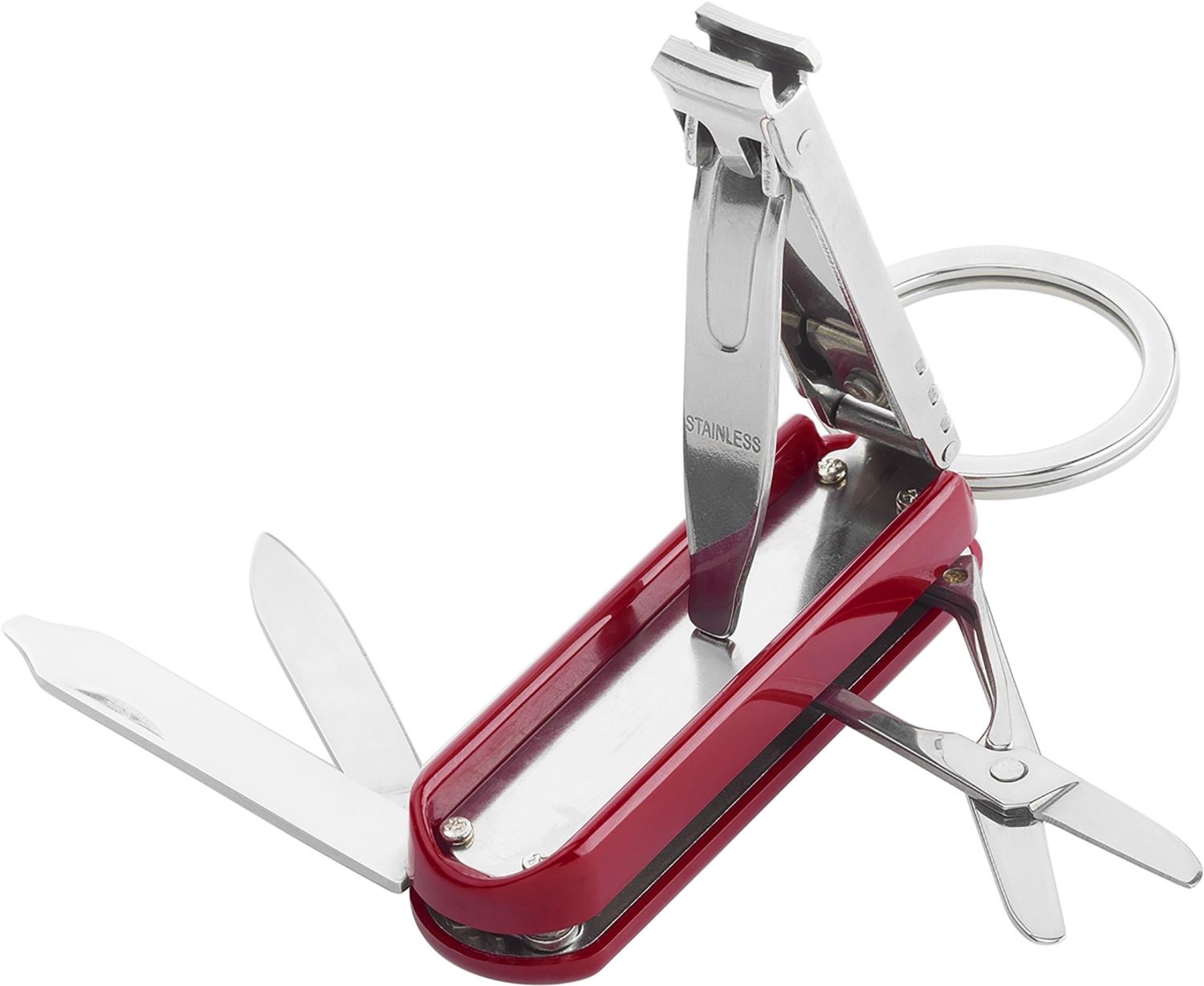 Multi-tool avec porte-clés, rouge, 57 mm