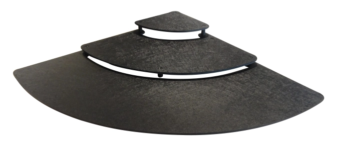 Schaustufen 1/4 Kreis 80x80cm schwarz