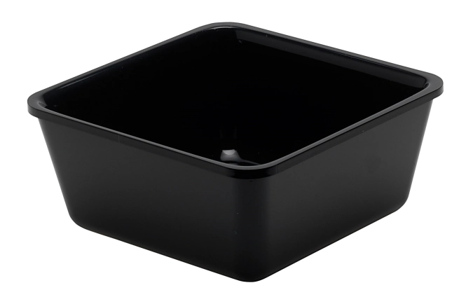 Saladier carré 1.25lt noir 18x18x8cm