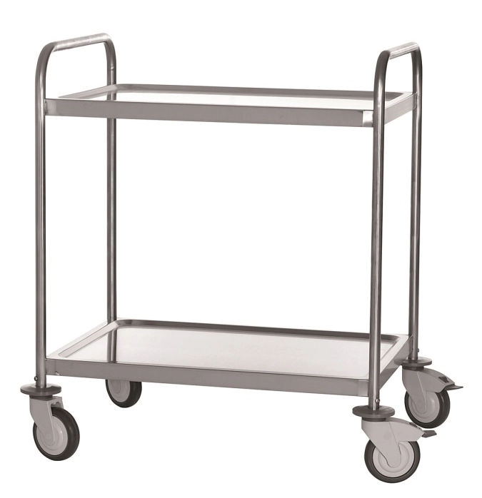 Chariot de service 2 tablettes 80x58cm H96cm