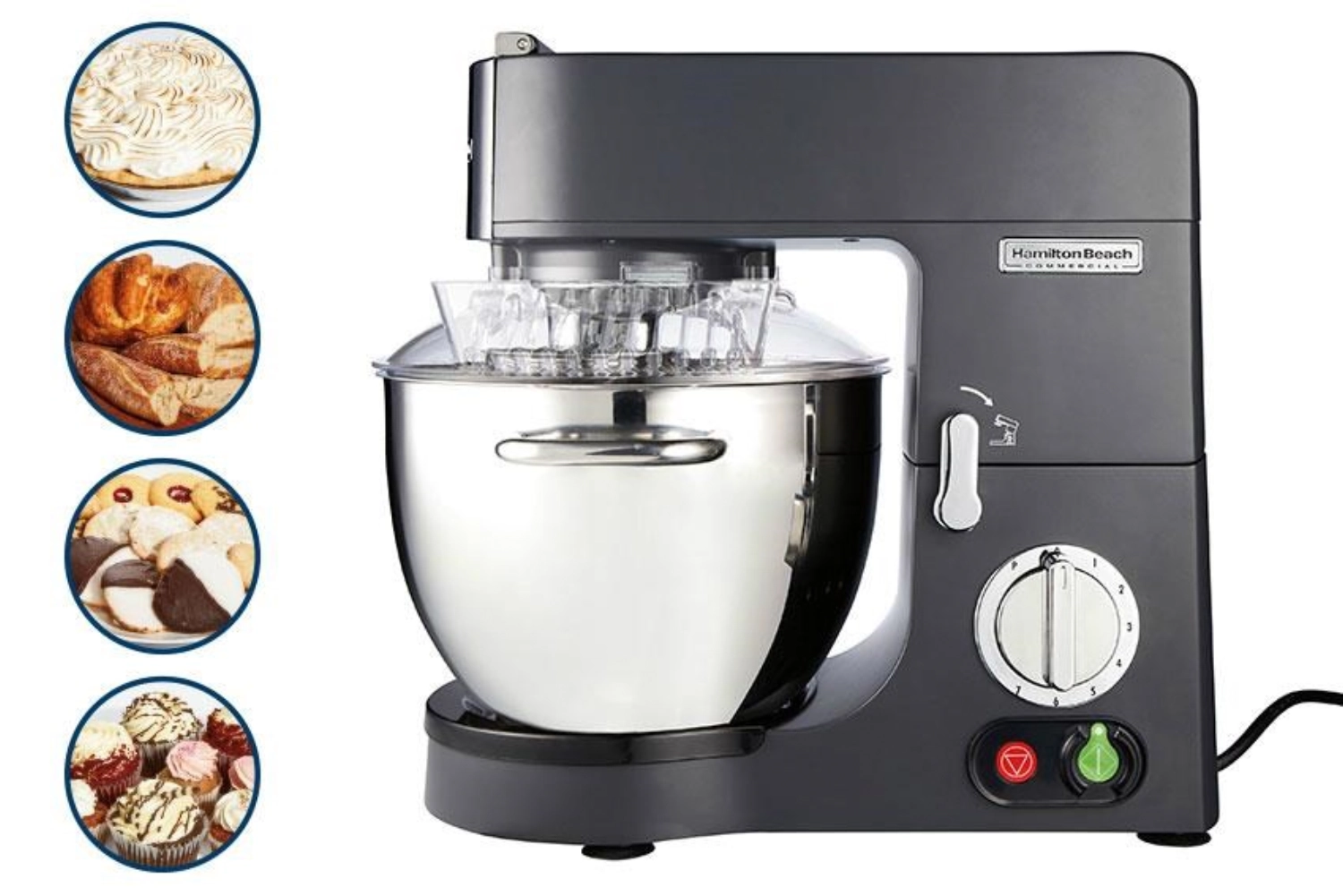 Mixeur sur socle 8lt bol en acier inoxydable et accessoires