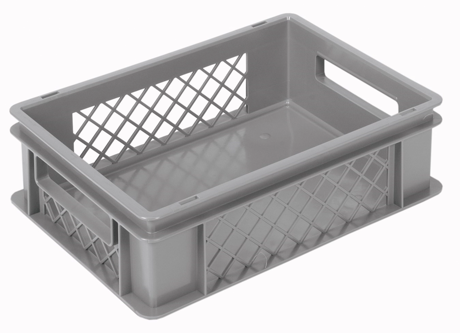 Behälter grau 40x30x12cm Standard Boden geschlos/Wände perfo