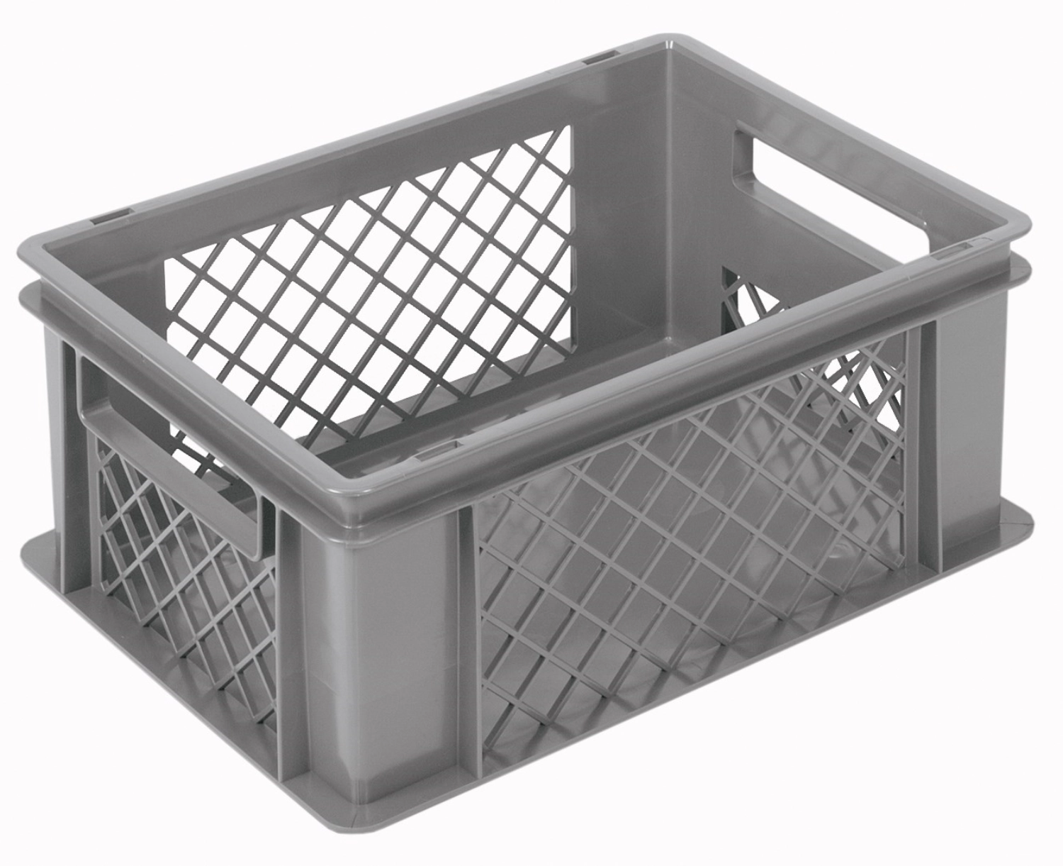 Behälter grau 40x30x17cm Standard Boden geschlos/Wände perfo
