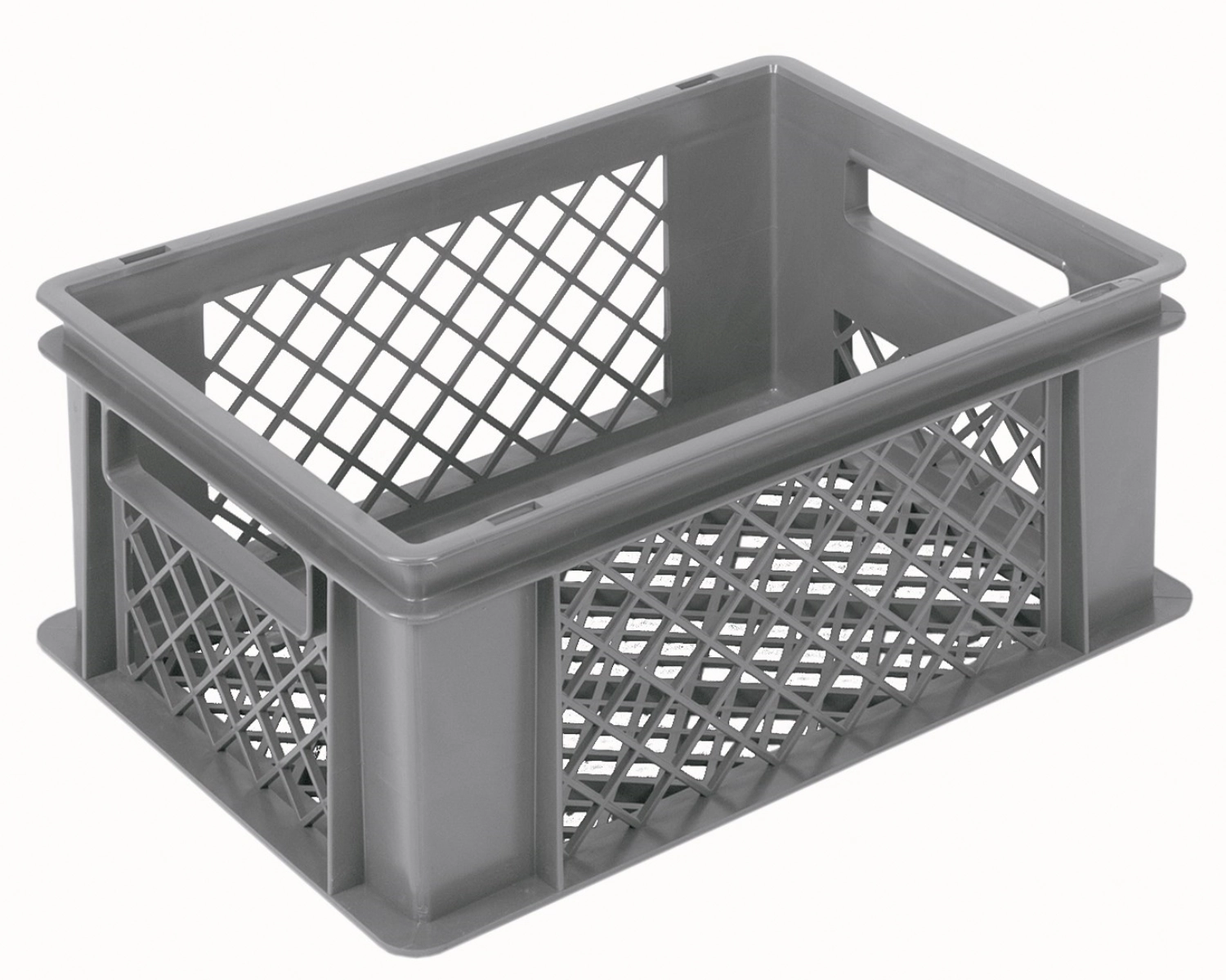 Behälter grau 40x30x17cm Standard Boden und Wände perforiert