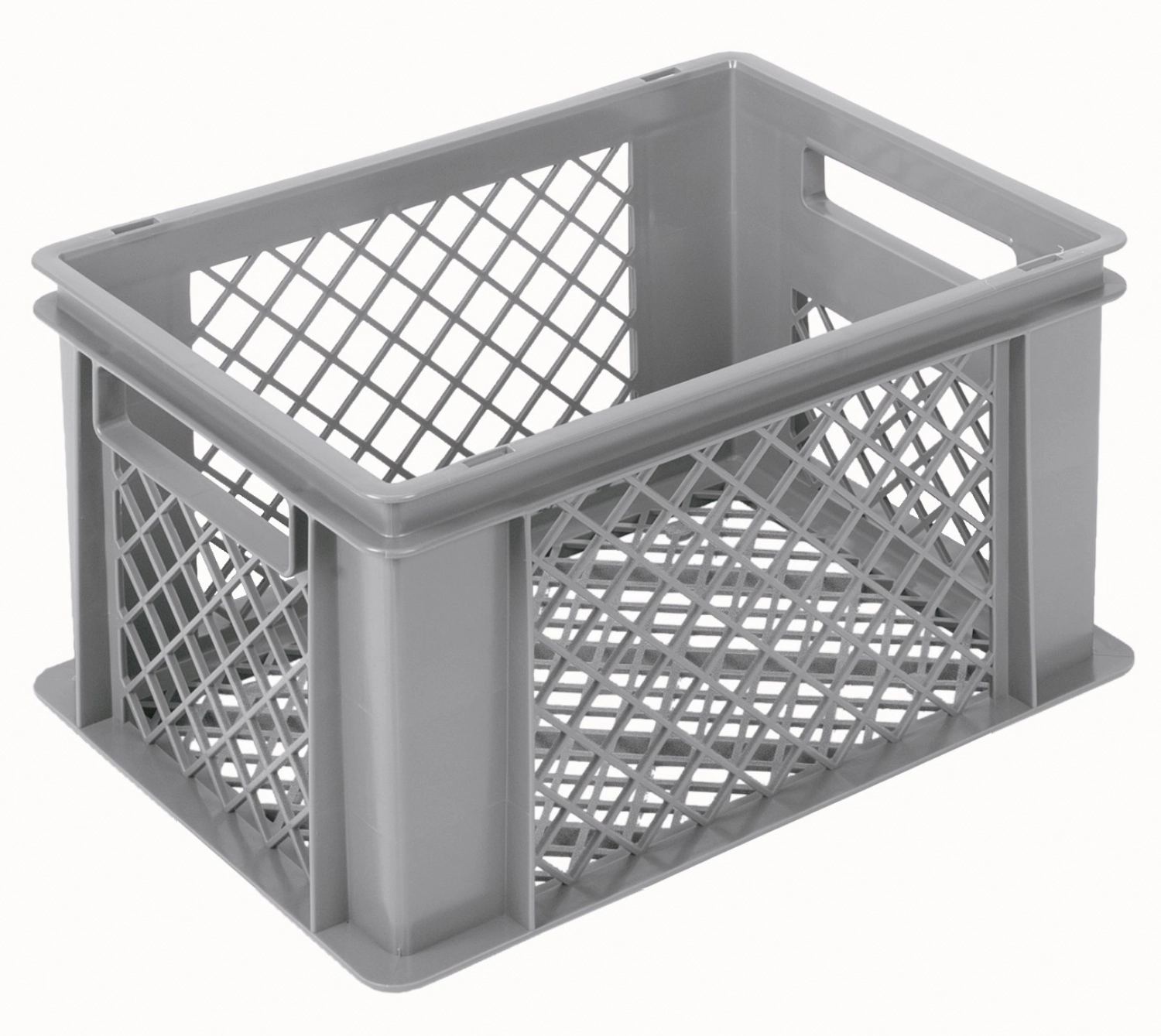 Behälter grau 40x30x22cm Standard Boden und Wände perforiert