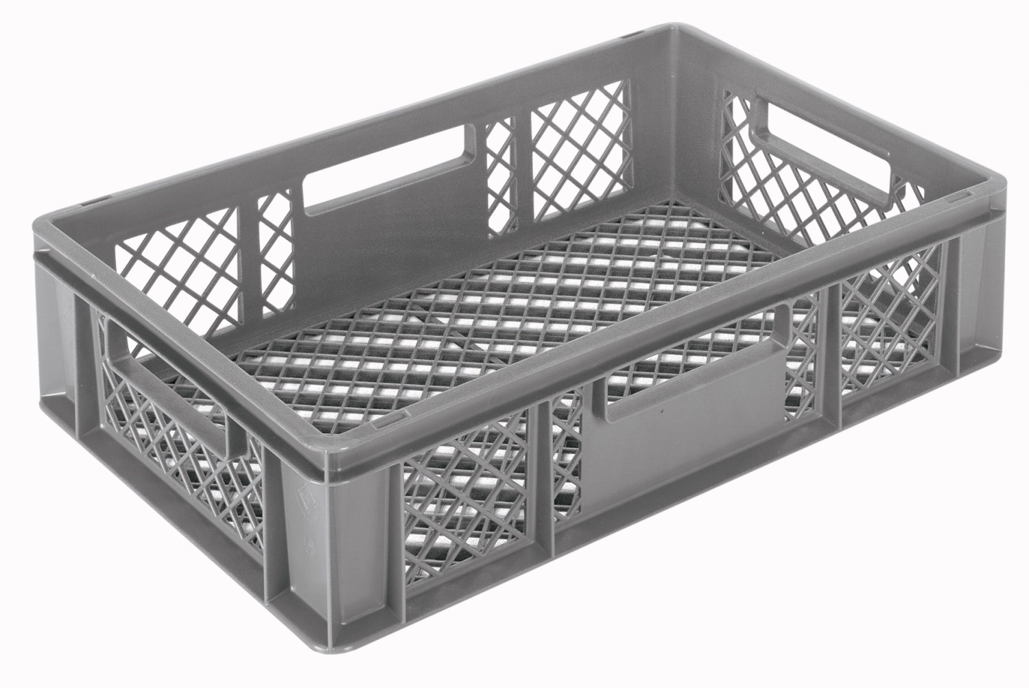 Behälter grau 60x40x15cm Standard Boden und Wände perforiert