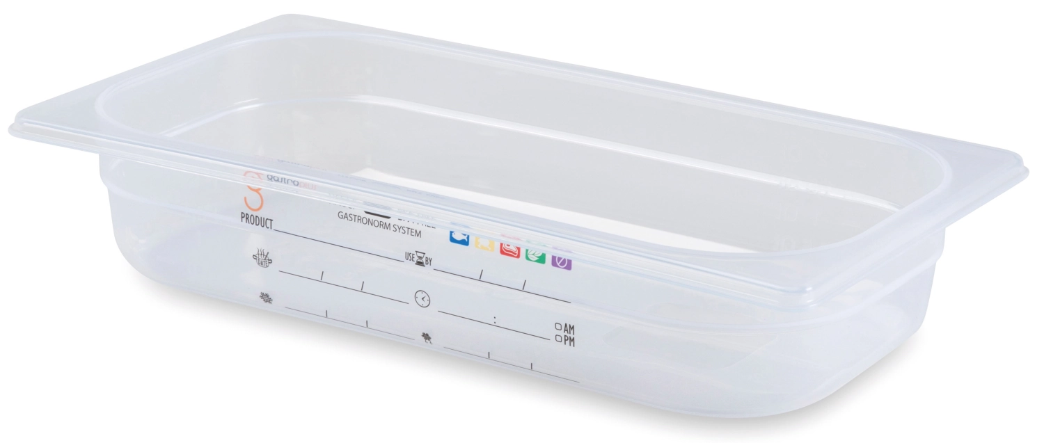 GN1/3 Bac PP 65mm 2.5lt gradué peut être étiqueté